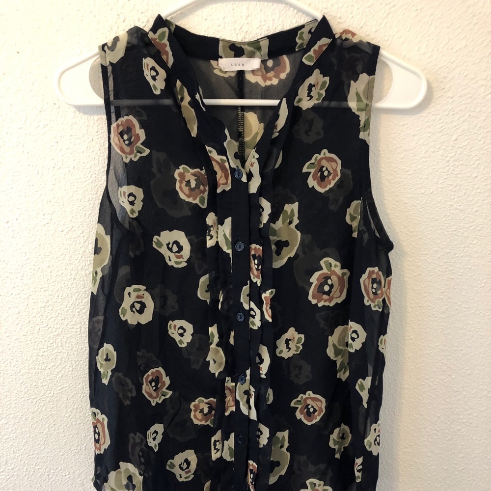 Sheer floral tank